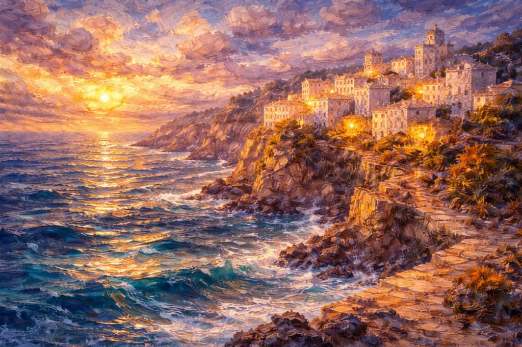 Borde de oro, Digital generative artwork (impasto aesthetic) — from the Magic Apulia series