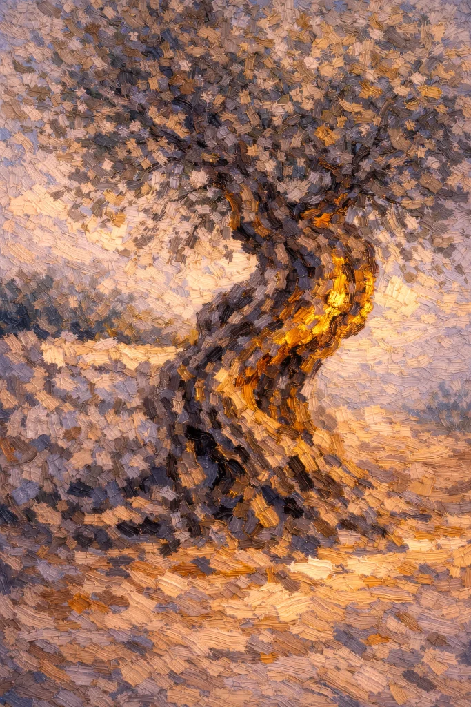 Fuego Olivo, Digital generative artwork (impasto aesthetic) — from the Magic Apulia series
